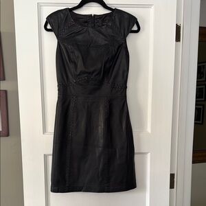 French Connection Black Sheath Mini Dress Cowl Neck Sleeveless